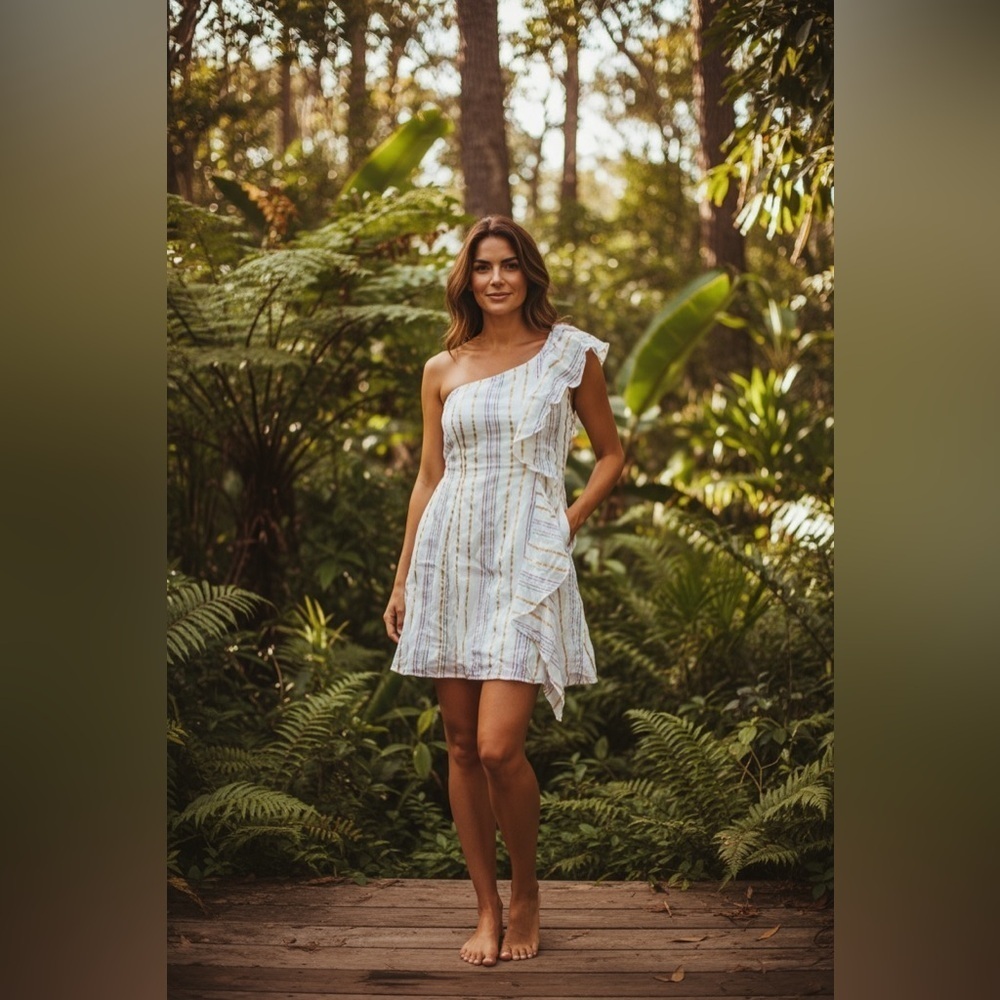✨Tularosa One-Shoulder Ruffle Mini Dress – Size Small✨ 💛
